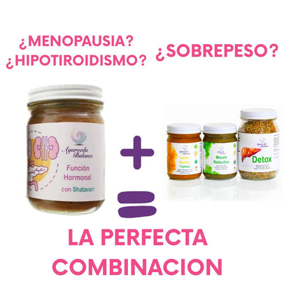PACK - FUNCION HORMONAL Y KIT REDUCTIVO Y DETOX- MASALA RELAJANTE DE REGALO