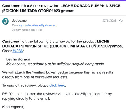 LECHE DORADA PUMPKIN SPICE ¡EDICIÓN LIMITADA OTOÑO! 920 gramos