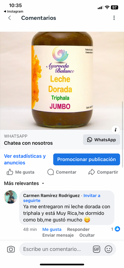 LECHE DORADA CON TRIPHALA JUMBO (4.5 MESES)