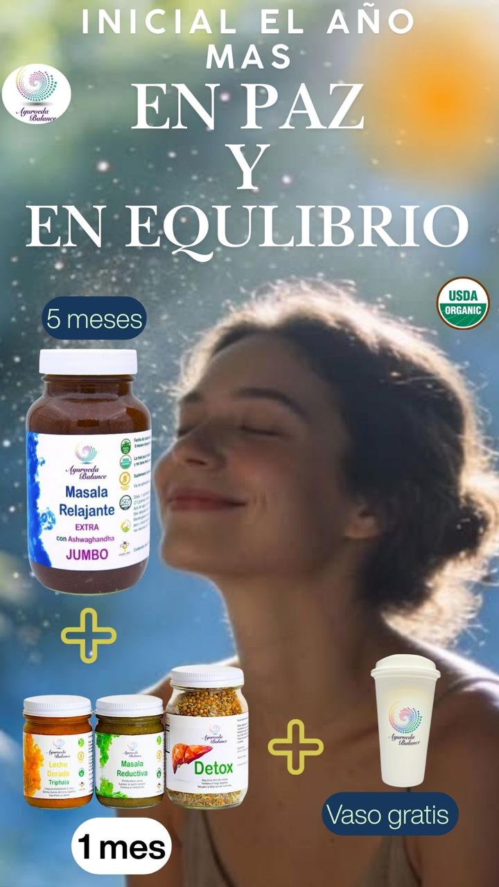 MASALA RELAJANTE CON ASHWAGANDHA JUMBO ( 5 MESES ) Y KIT REDUCTIVO Y DETOX (1 MES) EDICION LIMITADA CON VASO INCLUIDO AL 5 DE FEBRERO