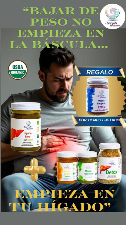 PACK - HIGADO SANO Y KIT REDUCTIVO- MASALA RELJANTE DE REGALO