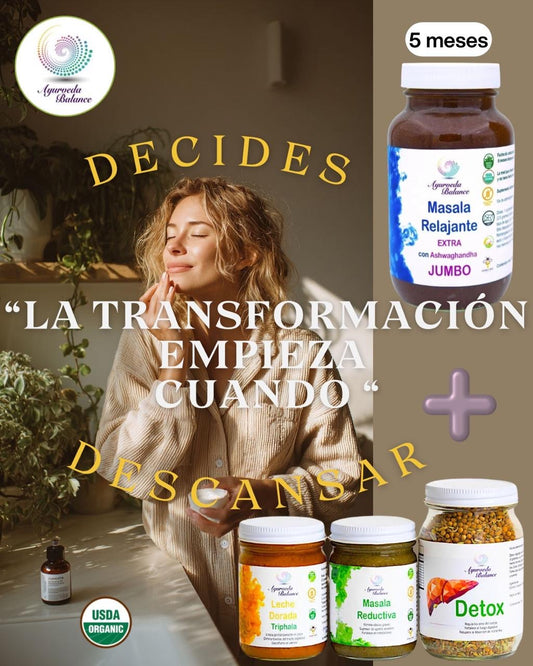 PACK MASALA RELAJANTE JUMBO (5 meses) + KIT REDUCTIVO REDUCTIVO & DETOX  (1 mes)